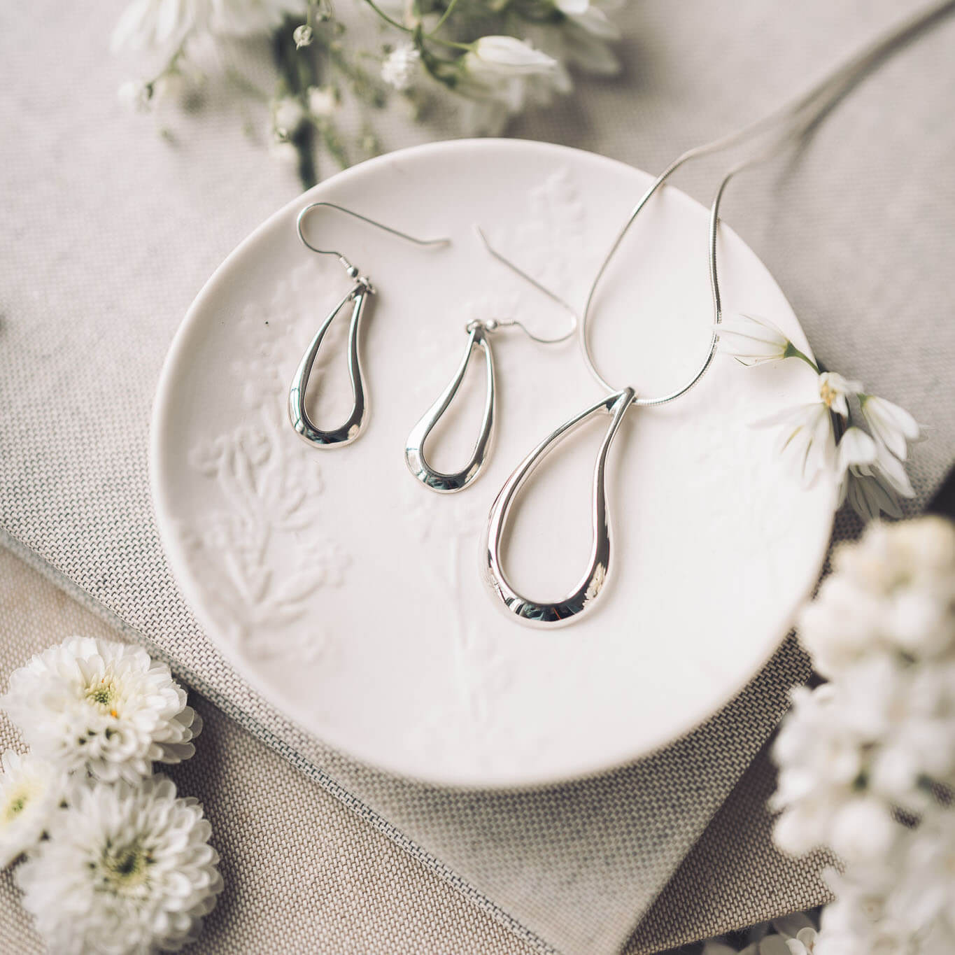 Silver Necklace & Earring Sets