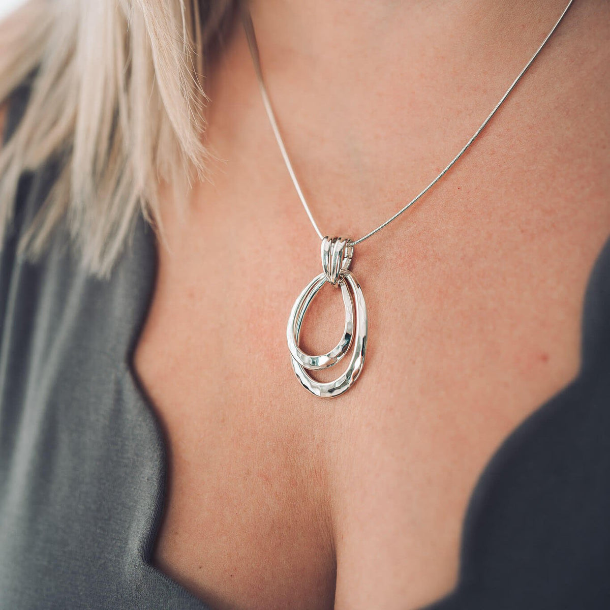 Ruby Silver Pendant Necklace - 40th Celebration - Handmade Jewellery