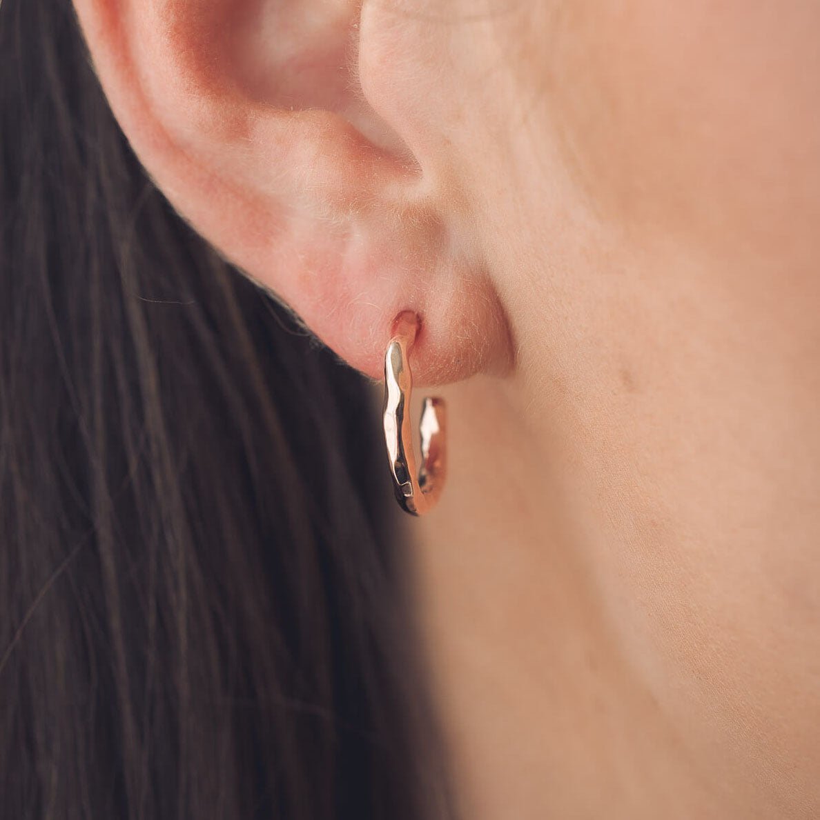 Fairy 9ct Rose Gold Hoop Earrings - Handmade Jewellery
