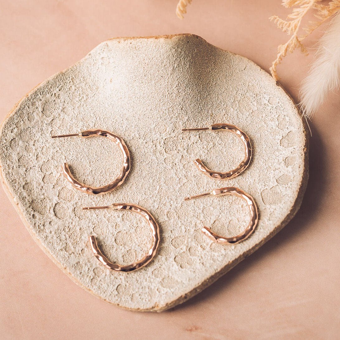 Fairy 9ct Rose Gold Hoop Earrings - Handmade Jewellery