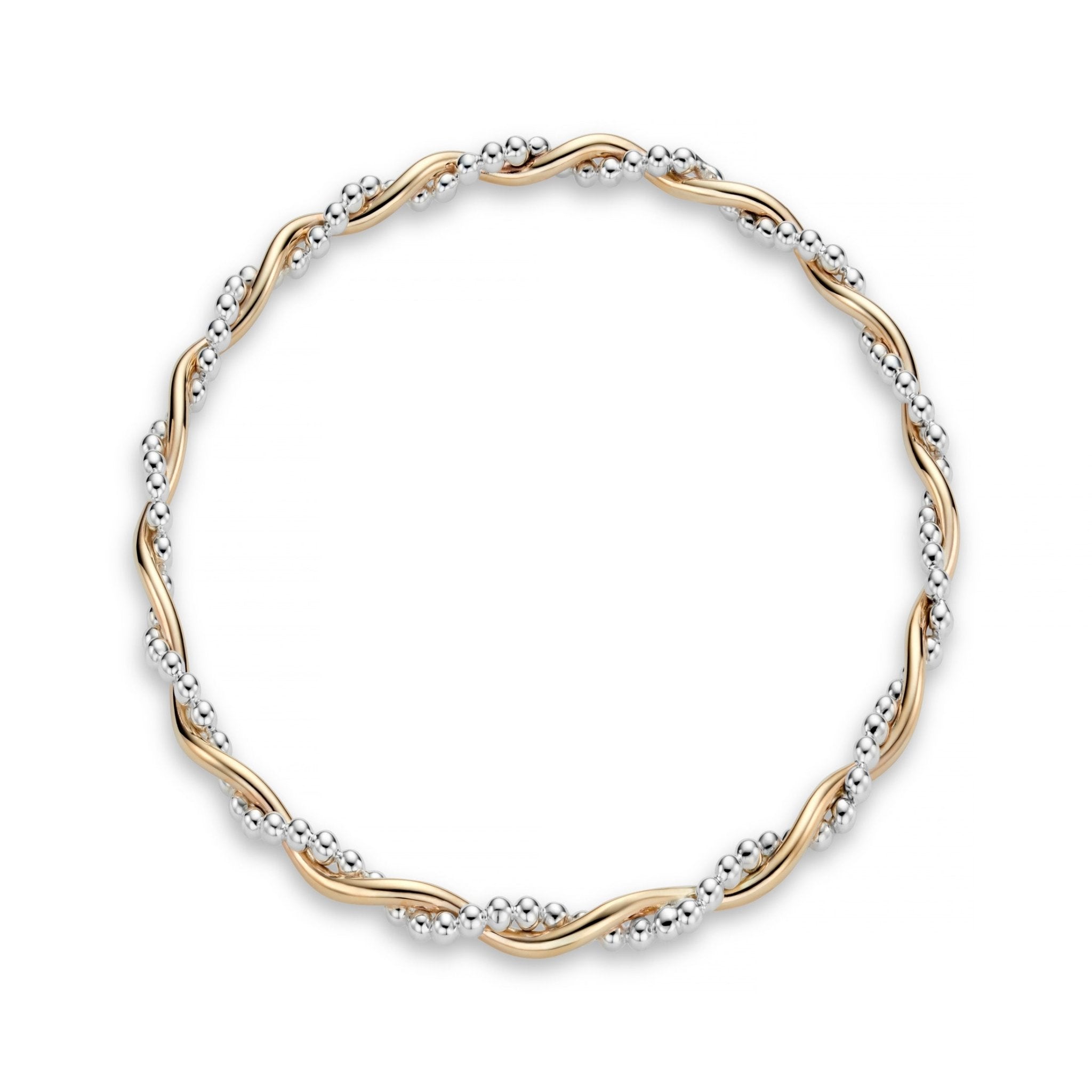 Bramble 9ct Gold and Silver Bangle - Handmade Jewellery