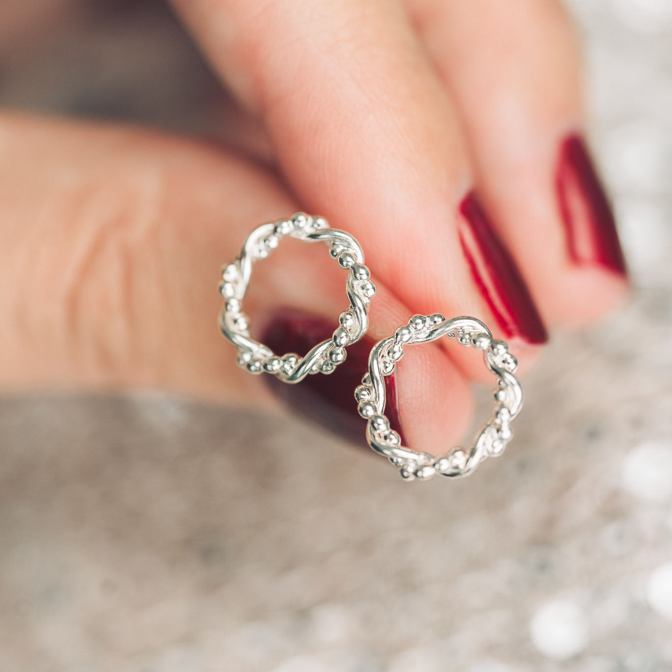 sterling silver entwinned stud earrings