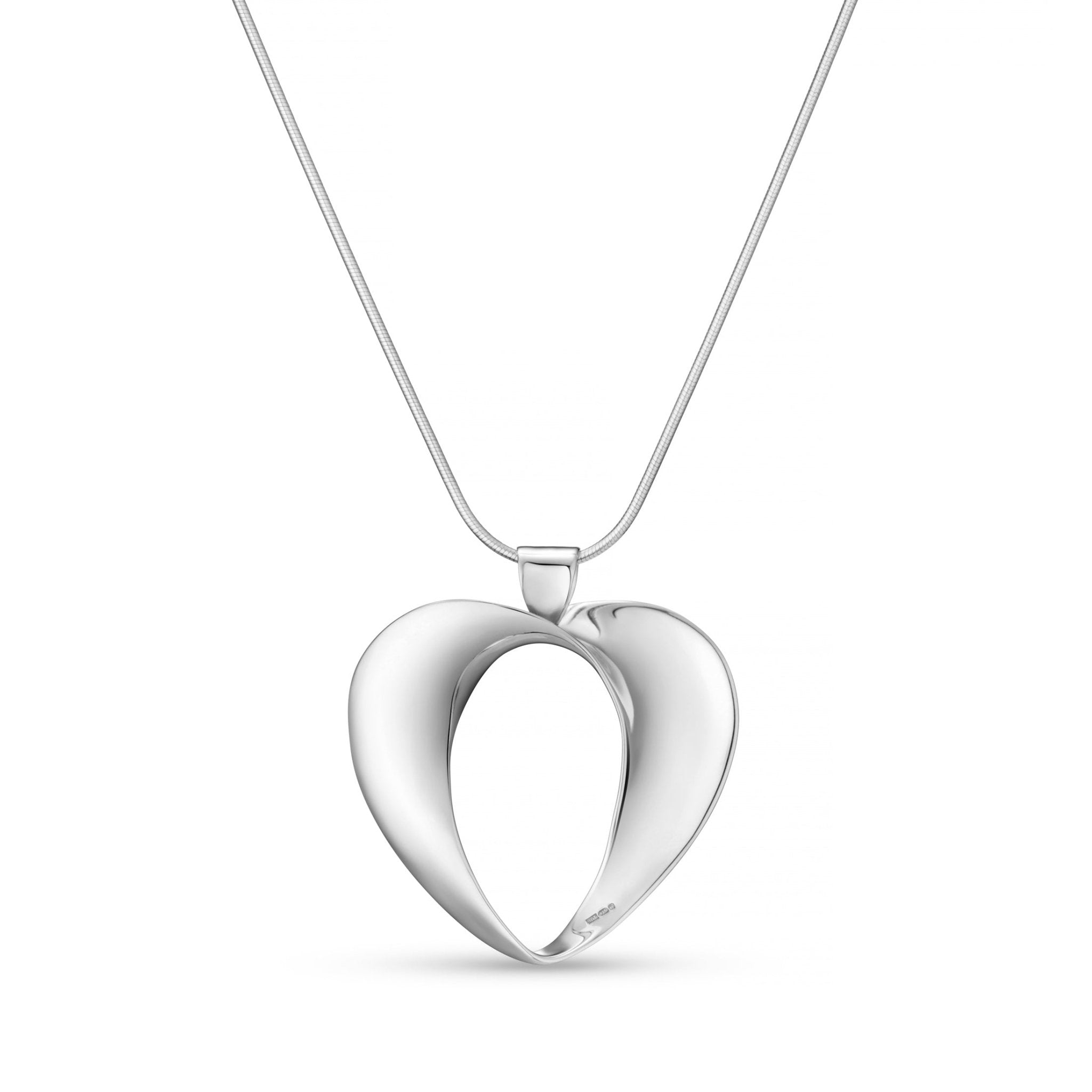 Florence Silver Heart Pendant Necklace - Handmade Jewellery