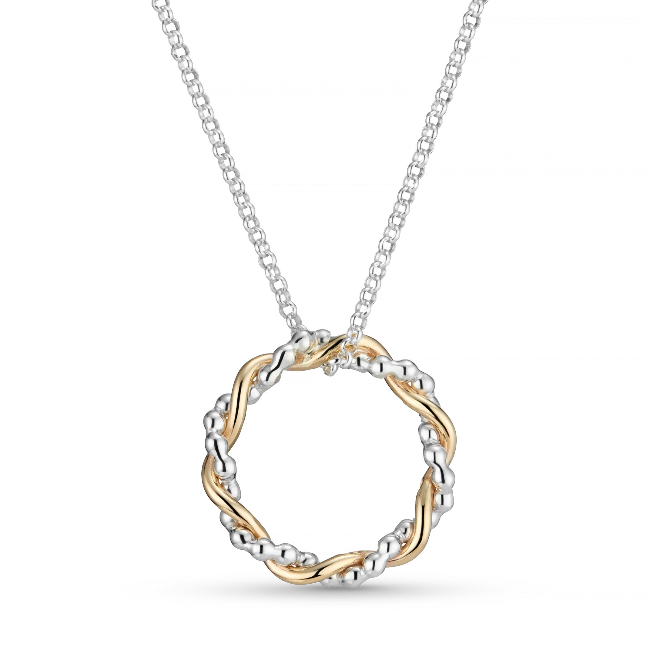 Bramble 9ct Gold and Silver Pendant Necklace