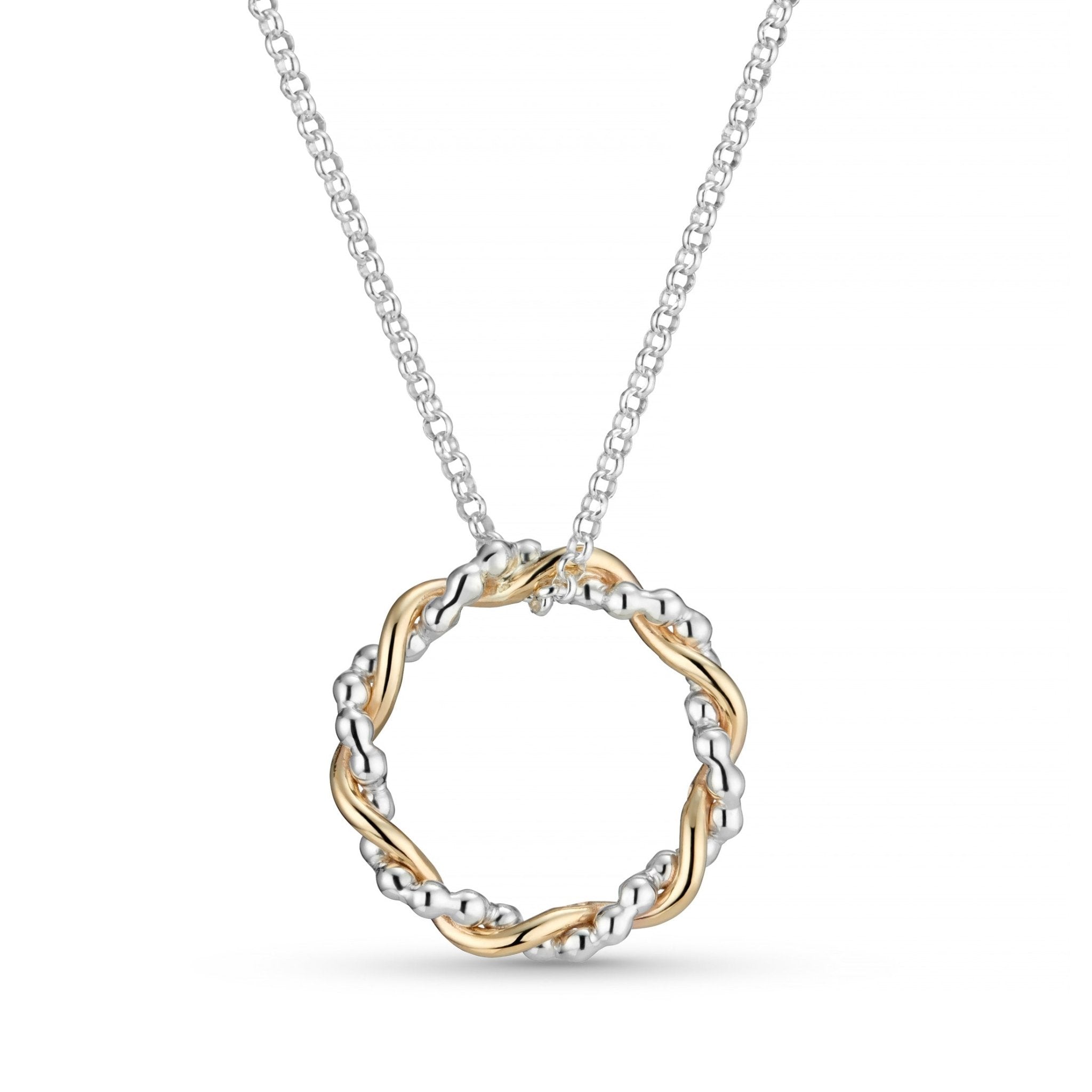 Bramble 9ct Gold and Silver Pendant Necklace - Handmade Jewellery