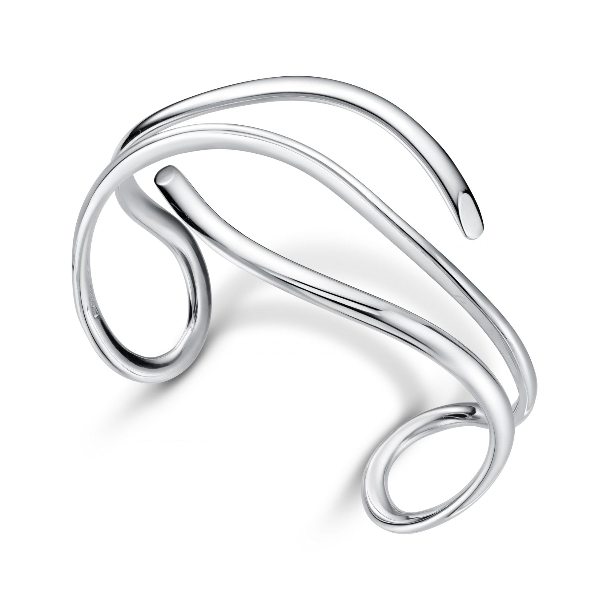 Gracie Silver Cuff Bangle - Handmade Jewellery
