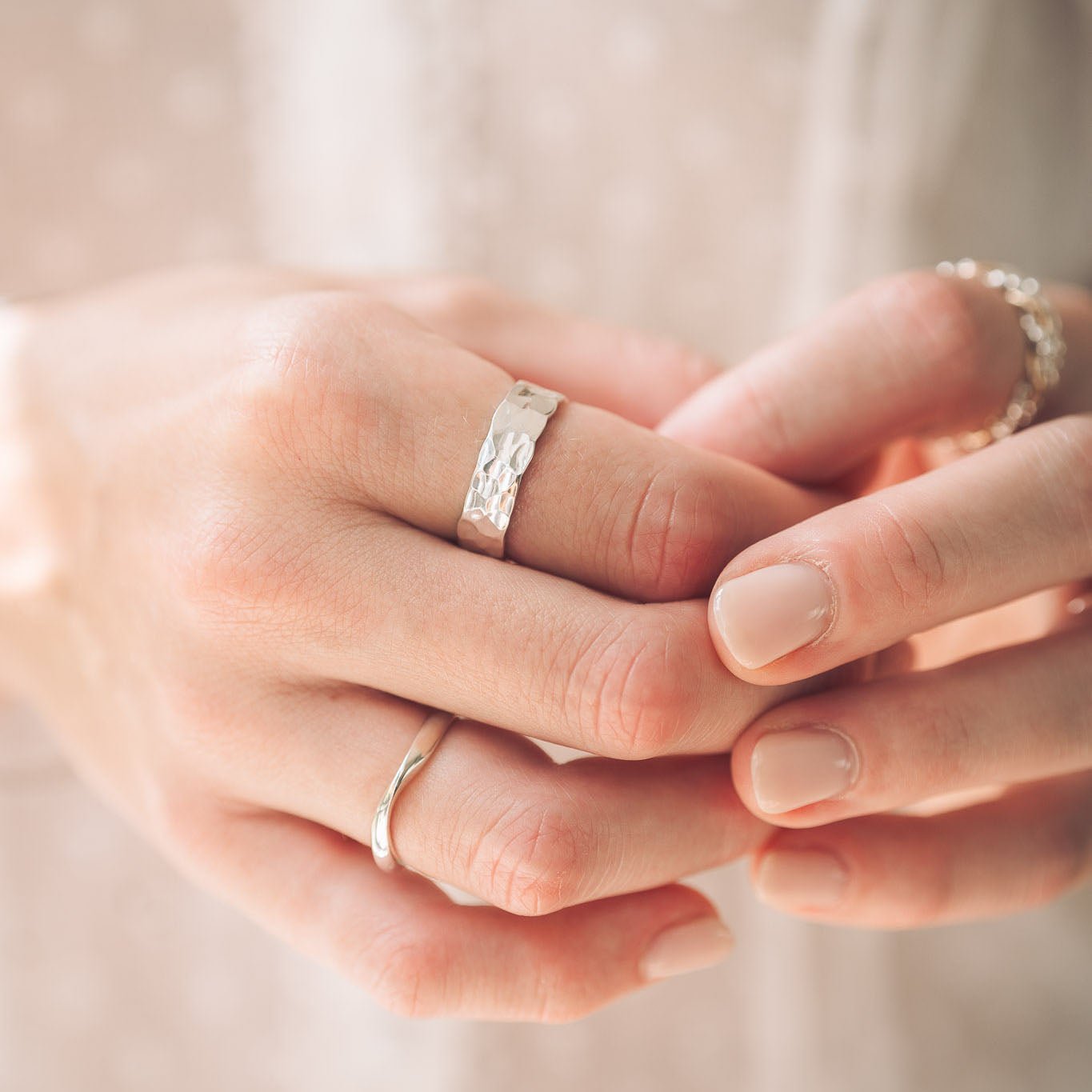 Sterling Silver hammered ring