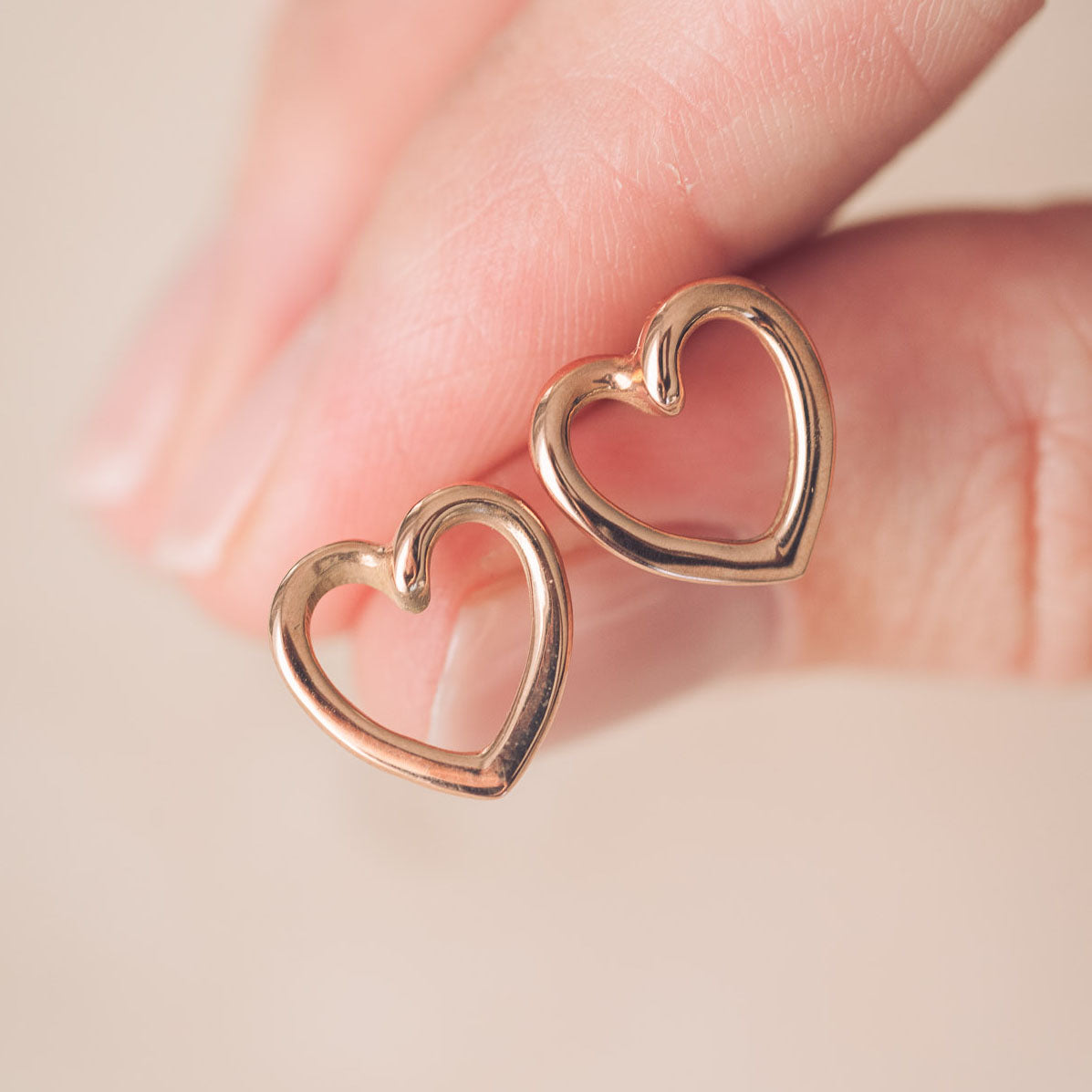 9ct Rose Gold Hannah Heart Stud