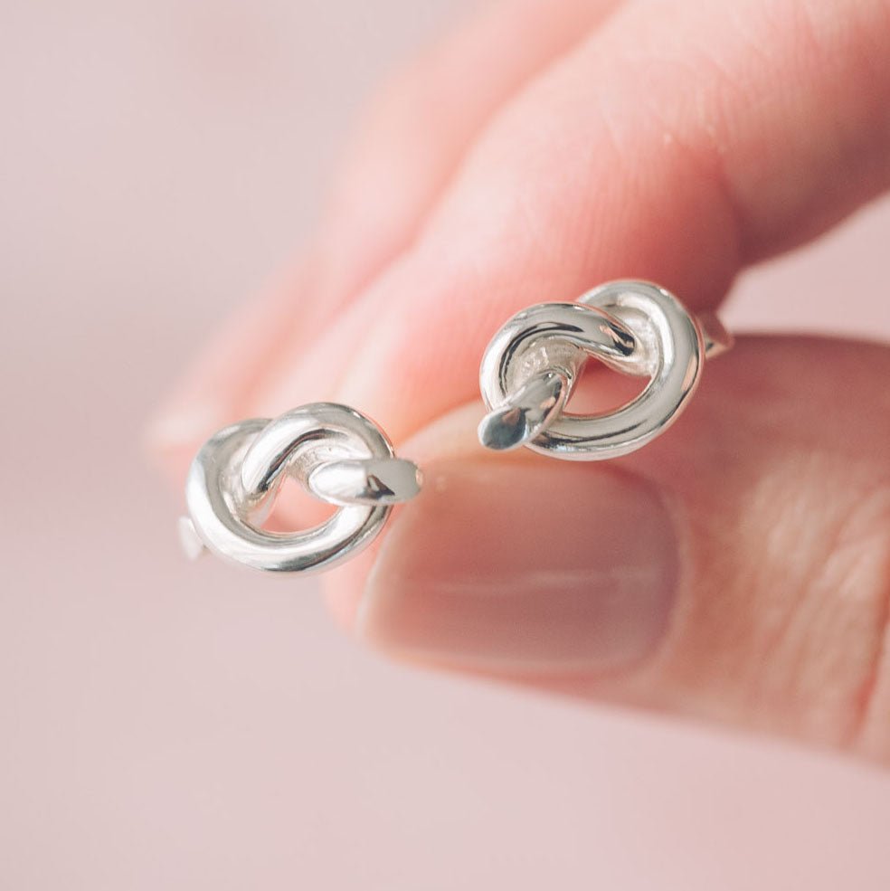 Knot Silver Stud Earrings