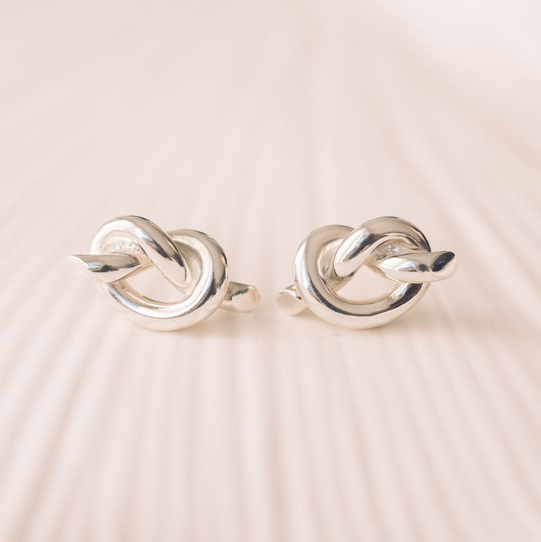 Sterling silver deals knot stud earrings