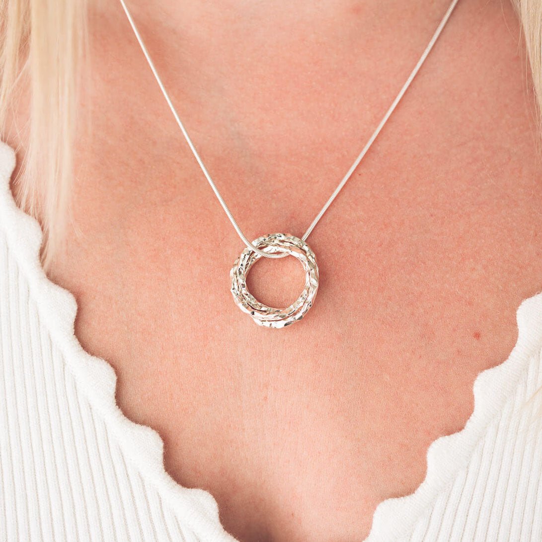 Fairy Silver Circle Pendant Necklace - Handmade Jewellery