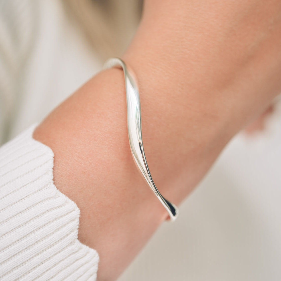 Molly Silver Bangle - Handmade Jewellery
