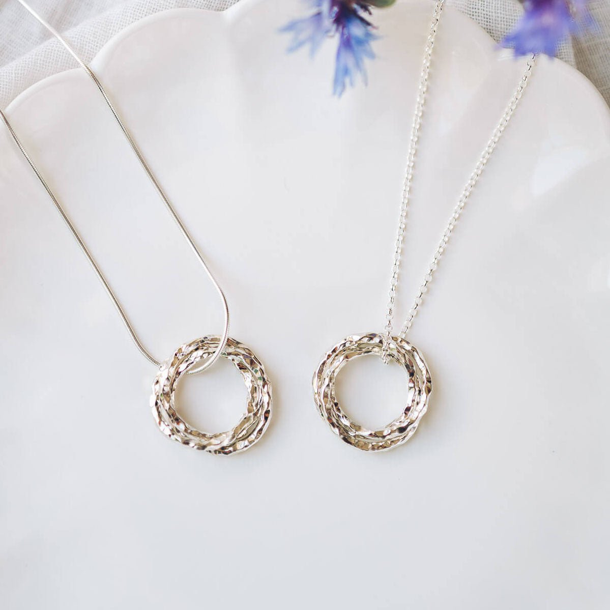 Fairy Silver Circle Pendant Necklace - Handmade Jewellery