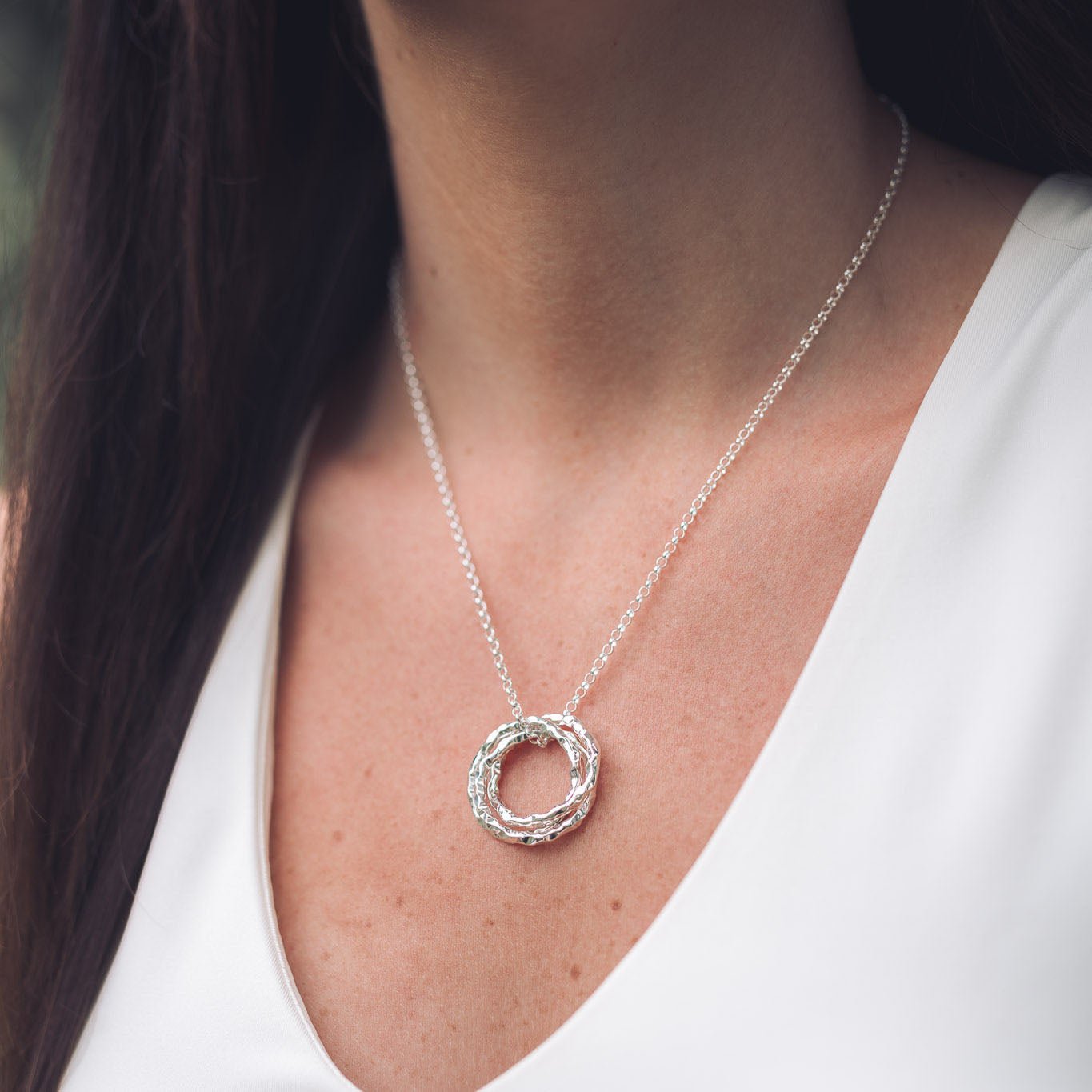 Fairy Silver Circle Pendant Necklace - Handmade Jewellery