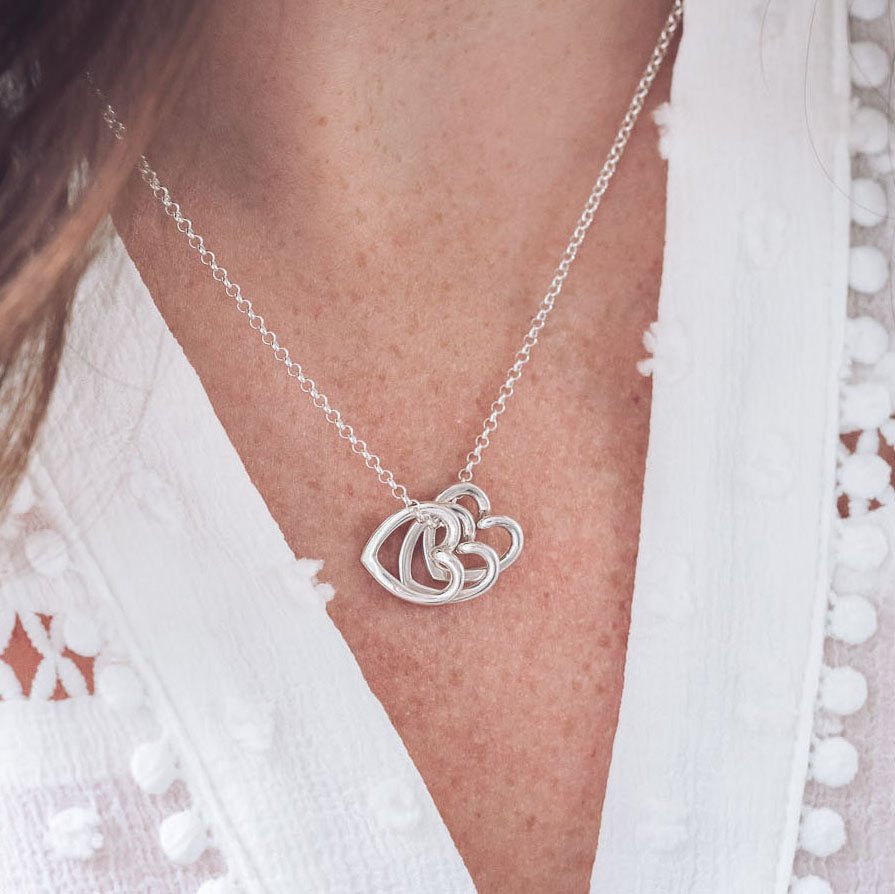 Hannah Silver Heart Pendant Necklace