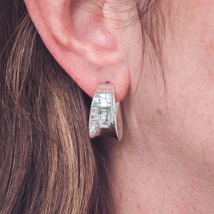 Jules Silver Hoop Earrings - Handmade Jewellery