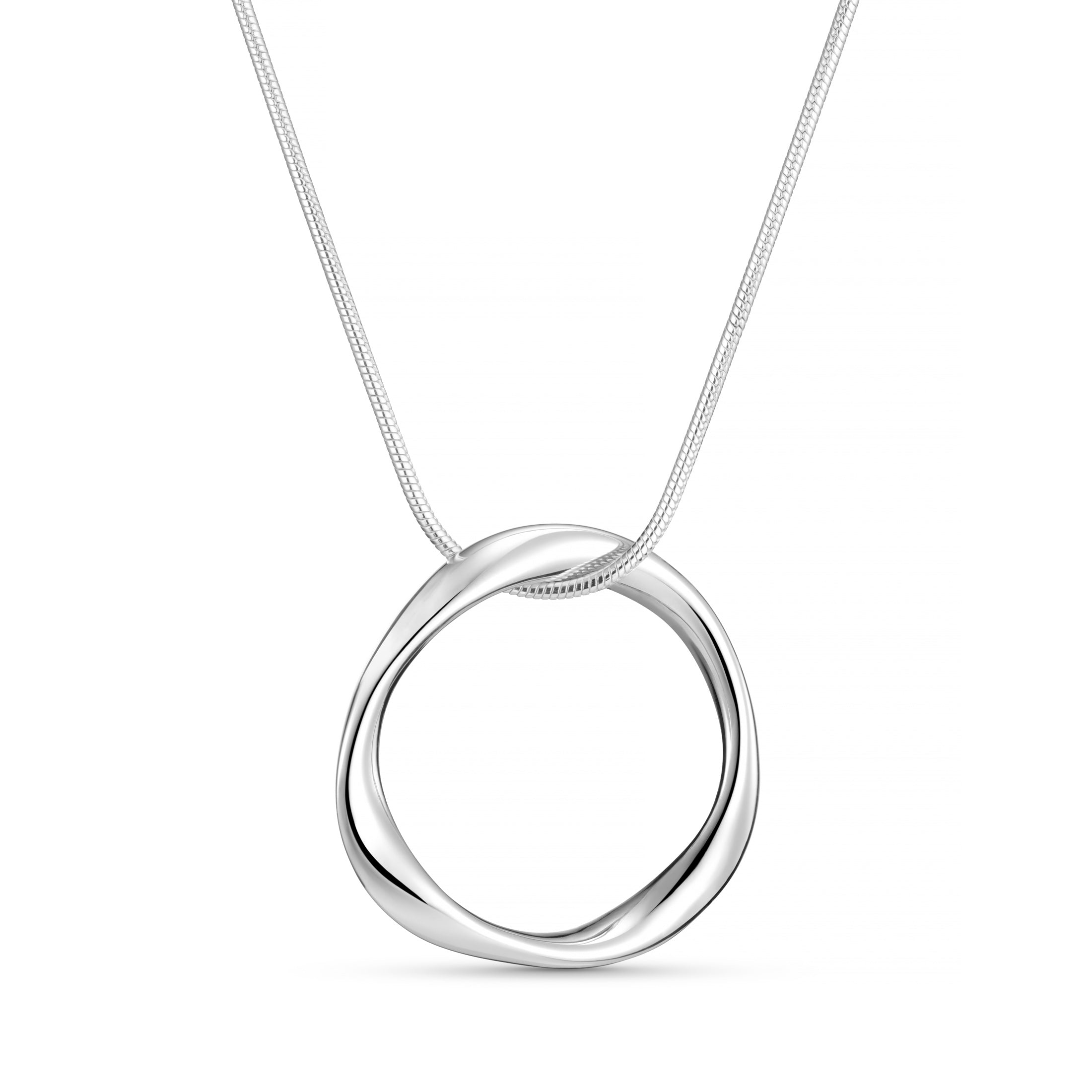 Molly Silver Circle Pendant Necklace