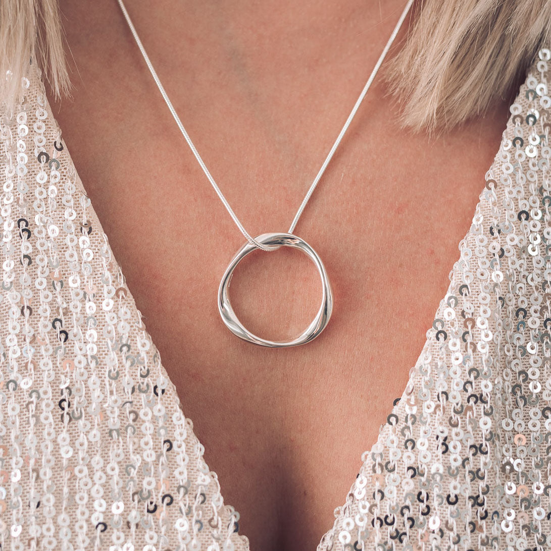 twisted sterling silver pendant