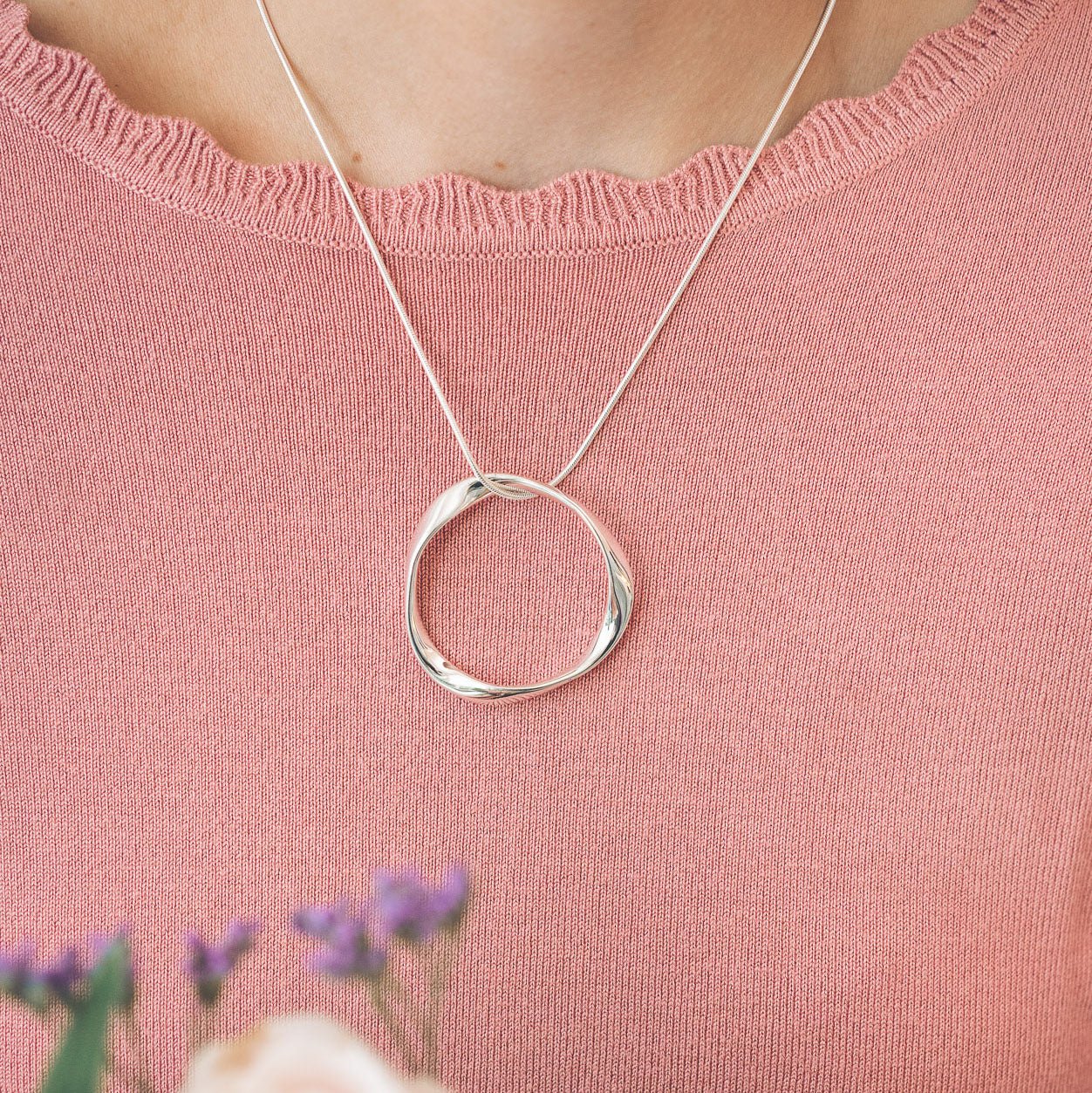 Molly Silver Circle Pendant Necklace - Handmade Jewellery