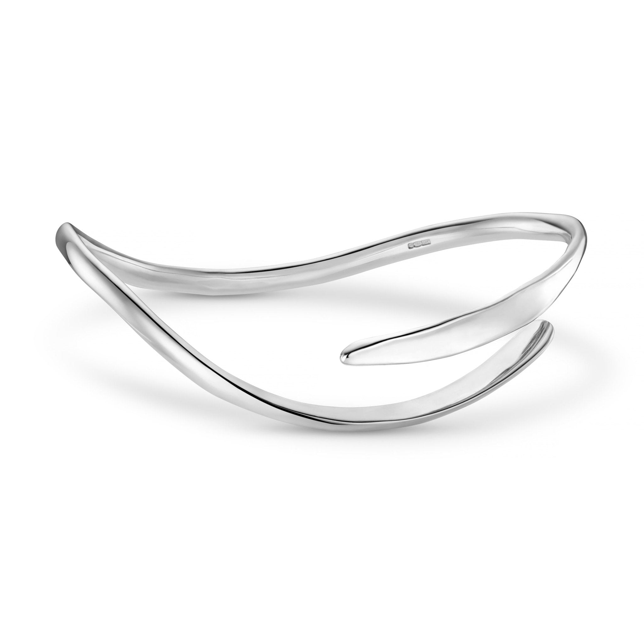 Silver bracelet on a white background