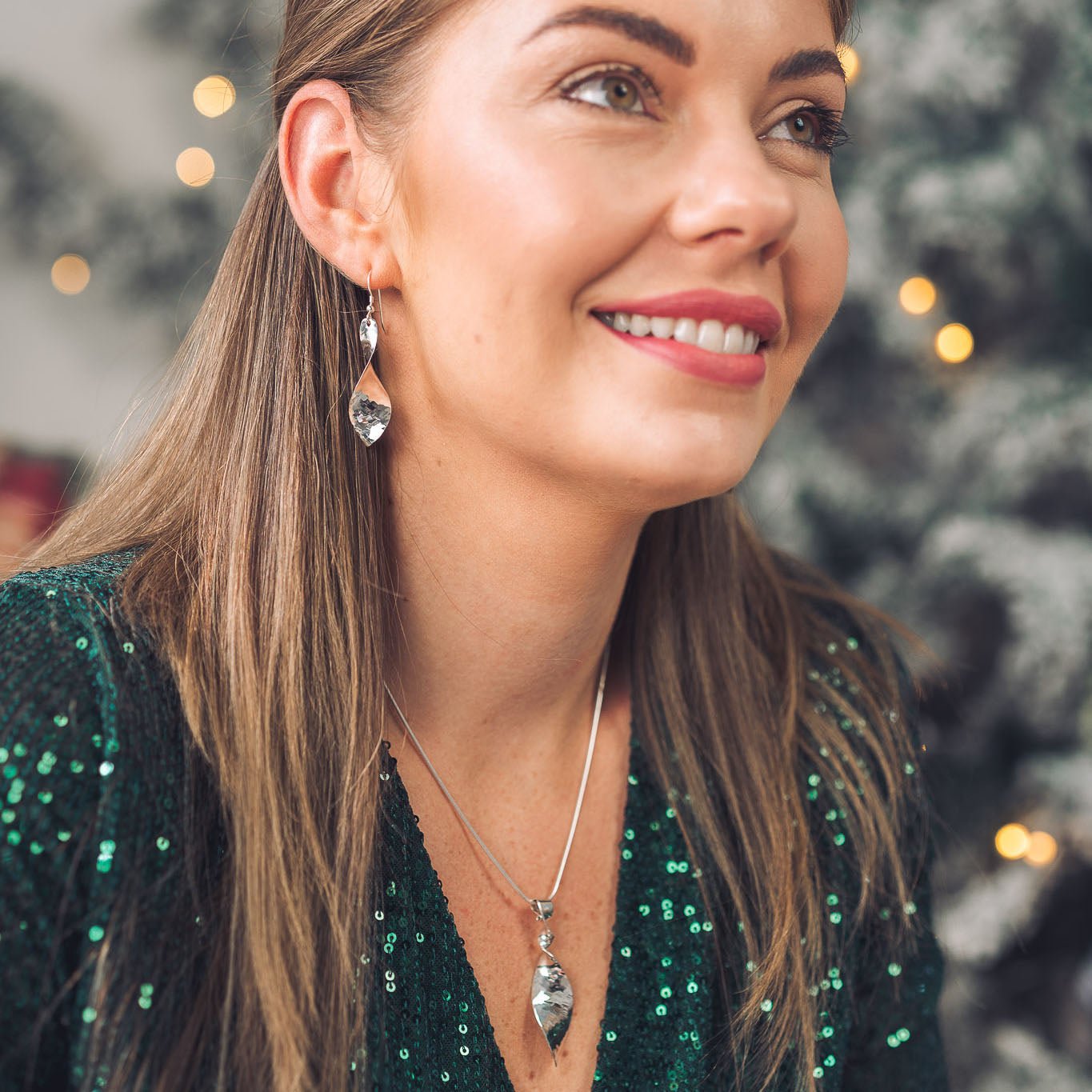 Narrow Twist Silver Earrings - Handmade Jewellery