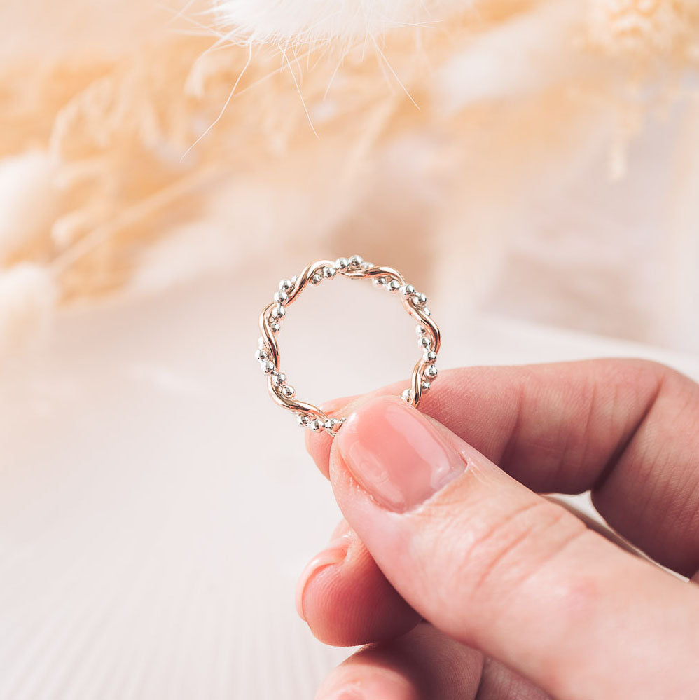 9ct Rose Gold and Silver Bramble Ring