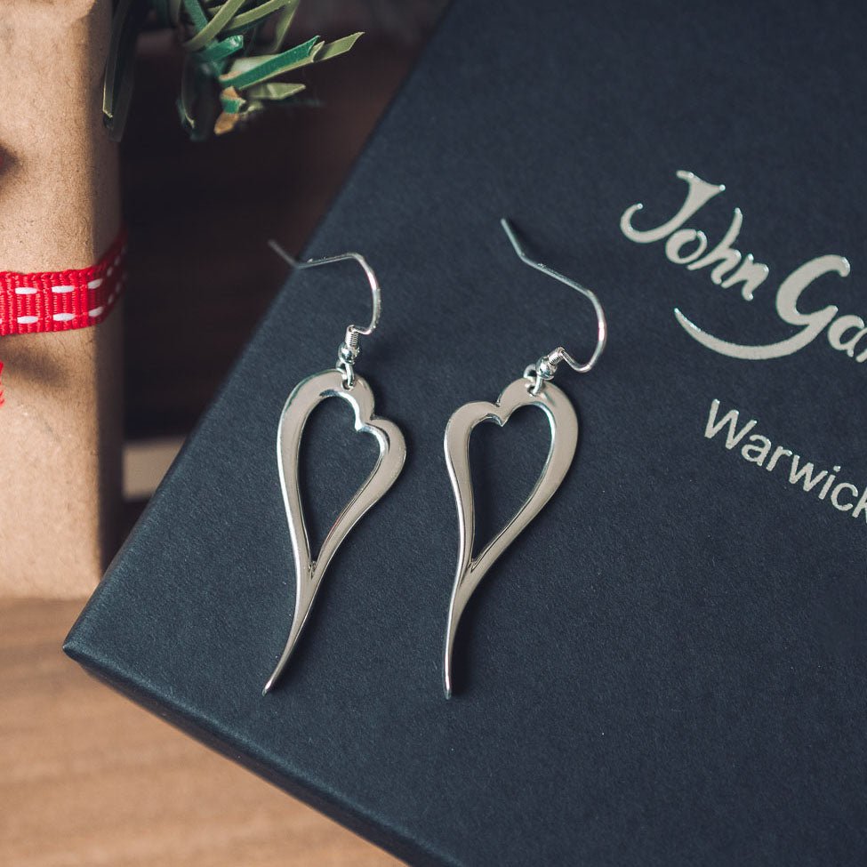 Zoe Silver Heart Earrings - Handmade Jewellery