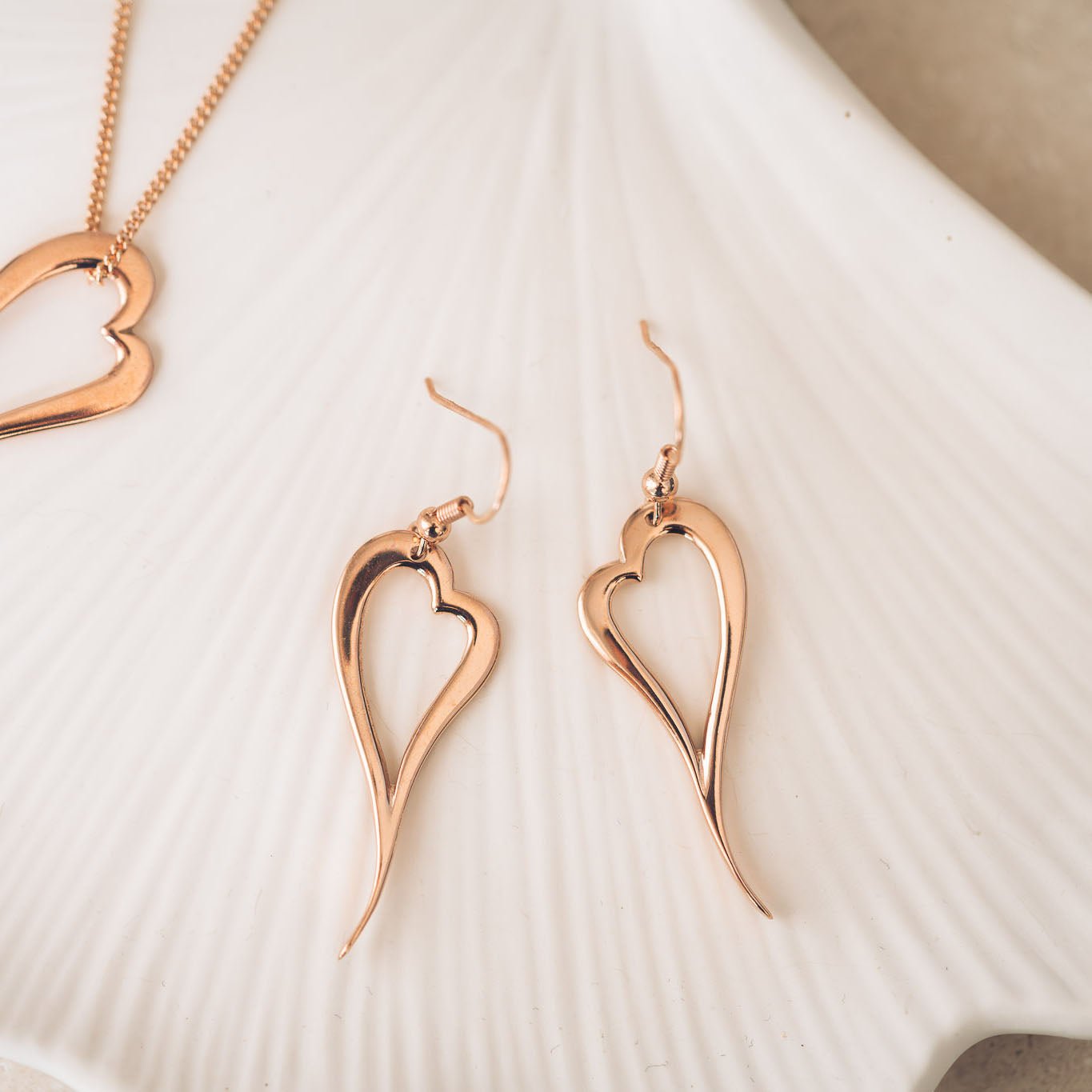 Zoe 9ct Rose Gold Heart Earrings - Handmade Jewellery