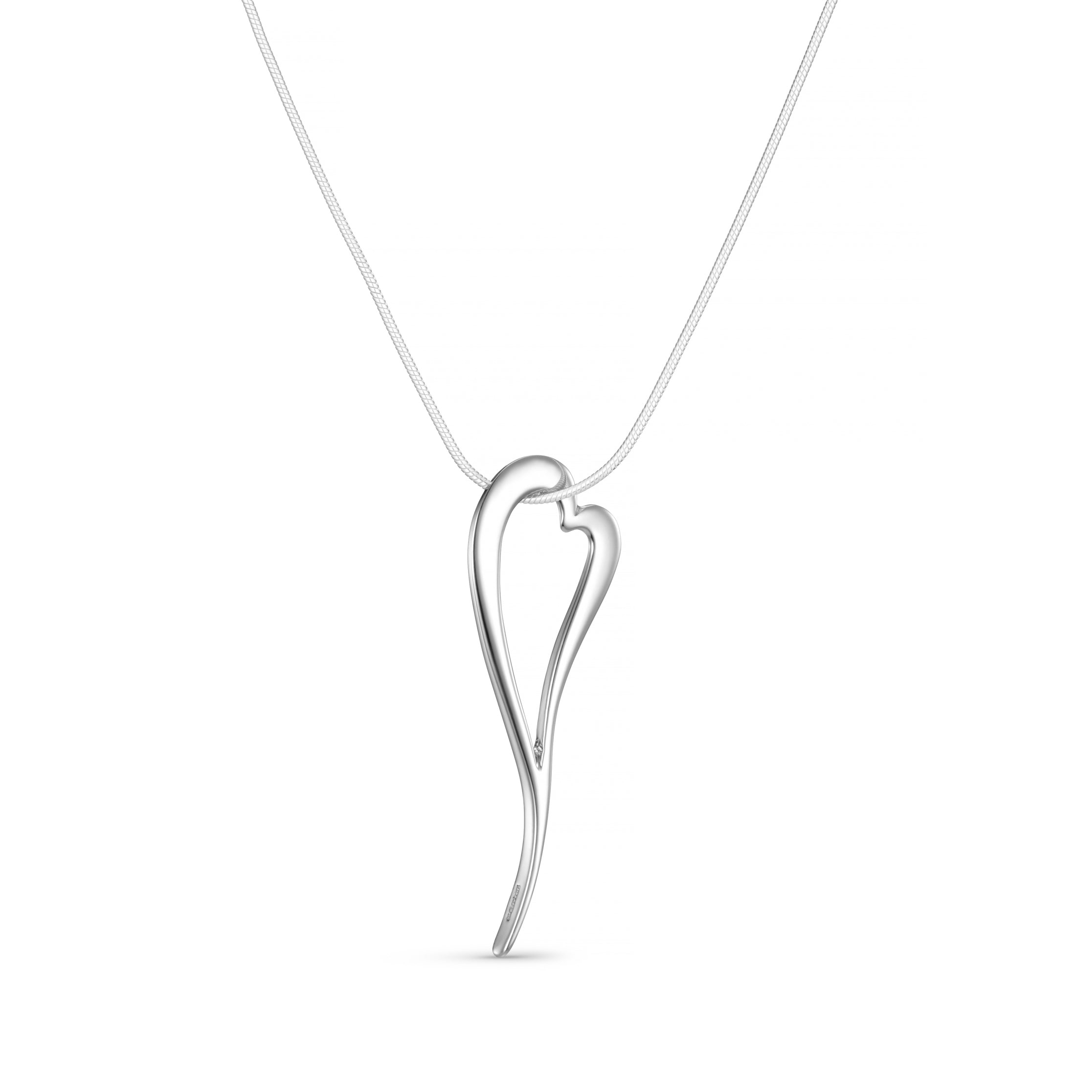 Zoe Silver Heart Pendant Necklace