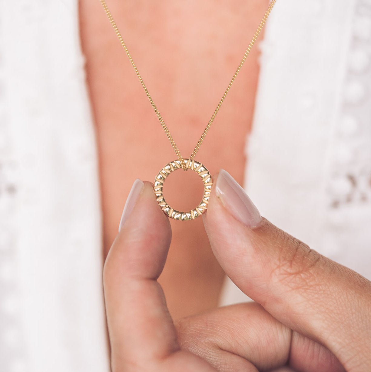 Elena 9ct Gold Circle Pendant Necklace - Pendants