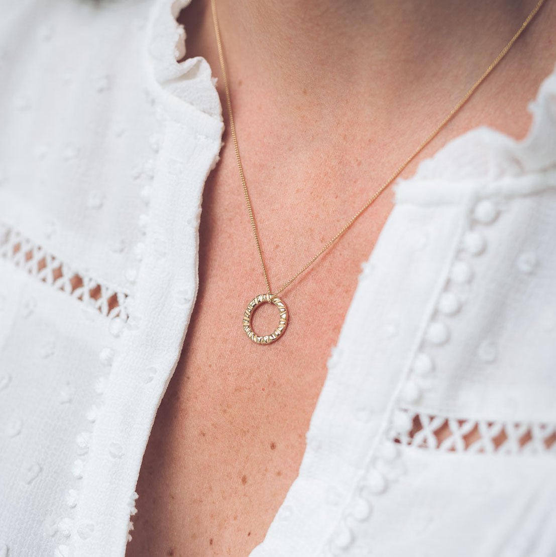 Elena 9ct Gold Circle Pendant Necklace - Pendants