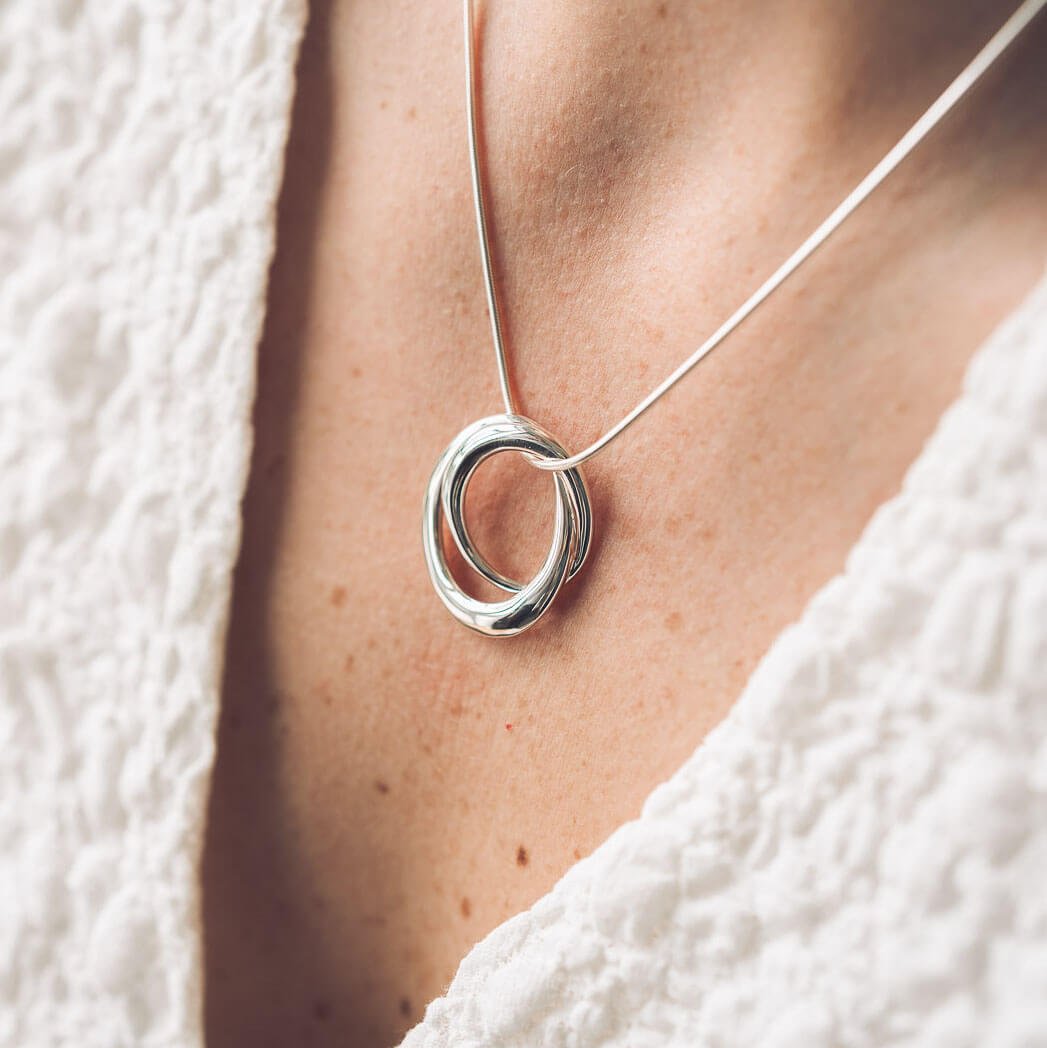 Lily Silver Oval Pendant Necklace - Handmade Jewellery