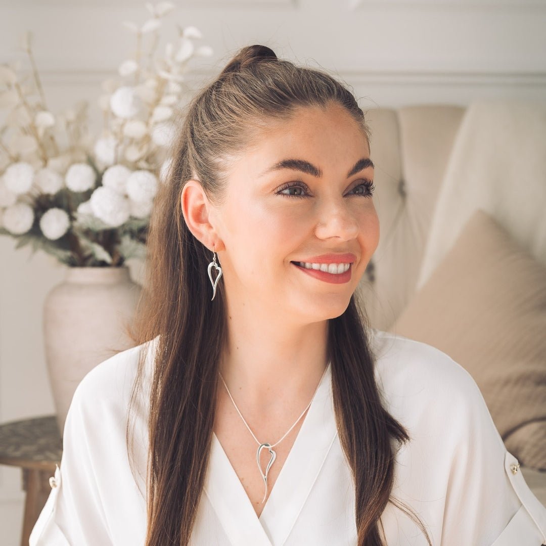 Zoe Heart Necklace and Earring Set - Handmade Jewellery