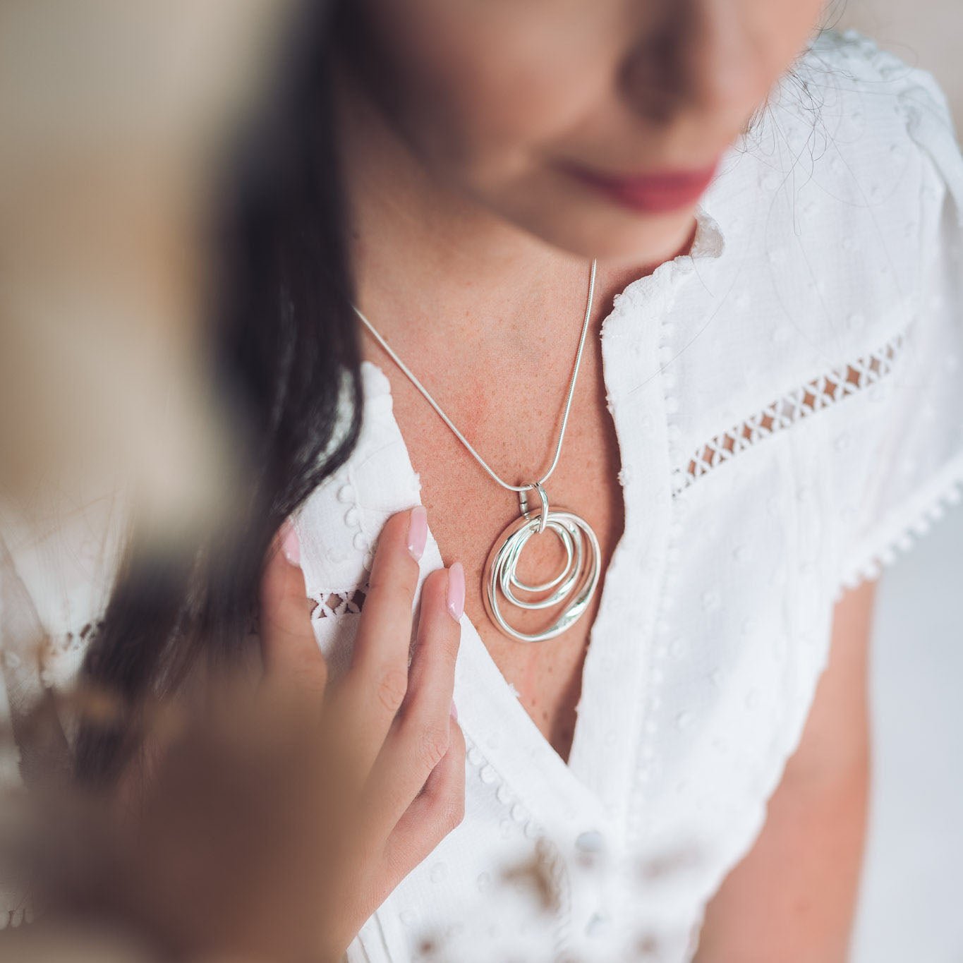 Melanie Silver Circle Pendant Necklace - Pendants