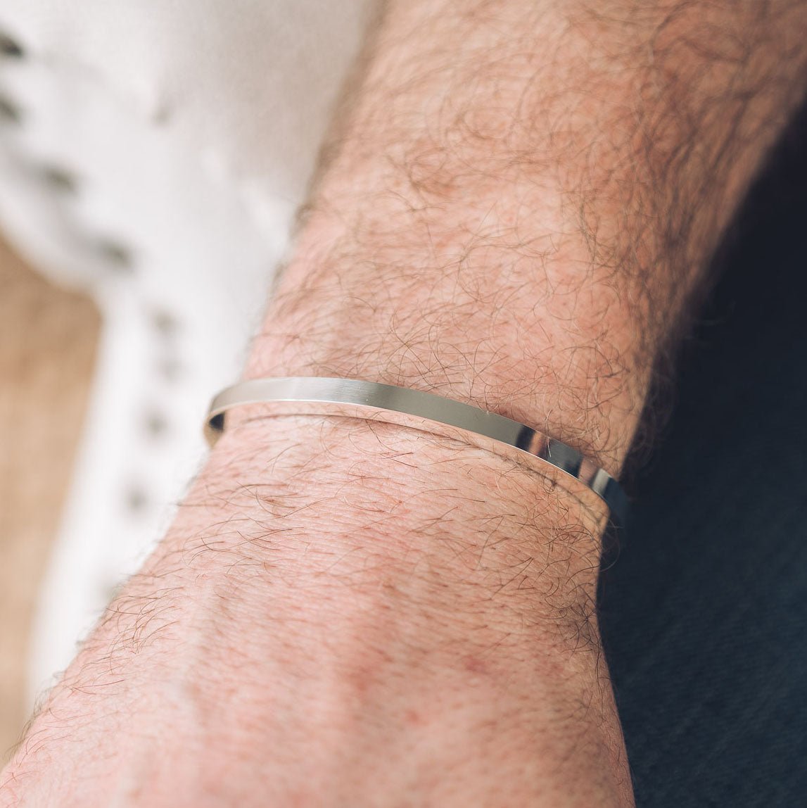 Men's Silver Cuff Bracelet | Square - Men's Cuff Bracelet