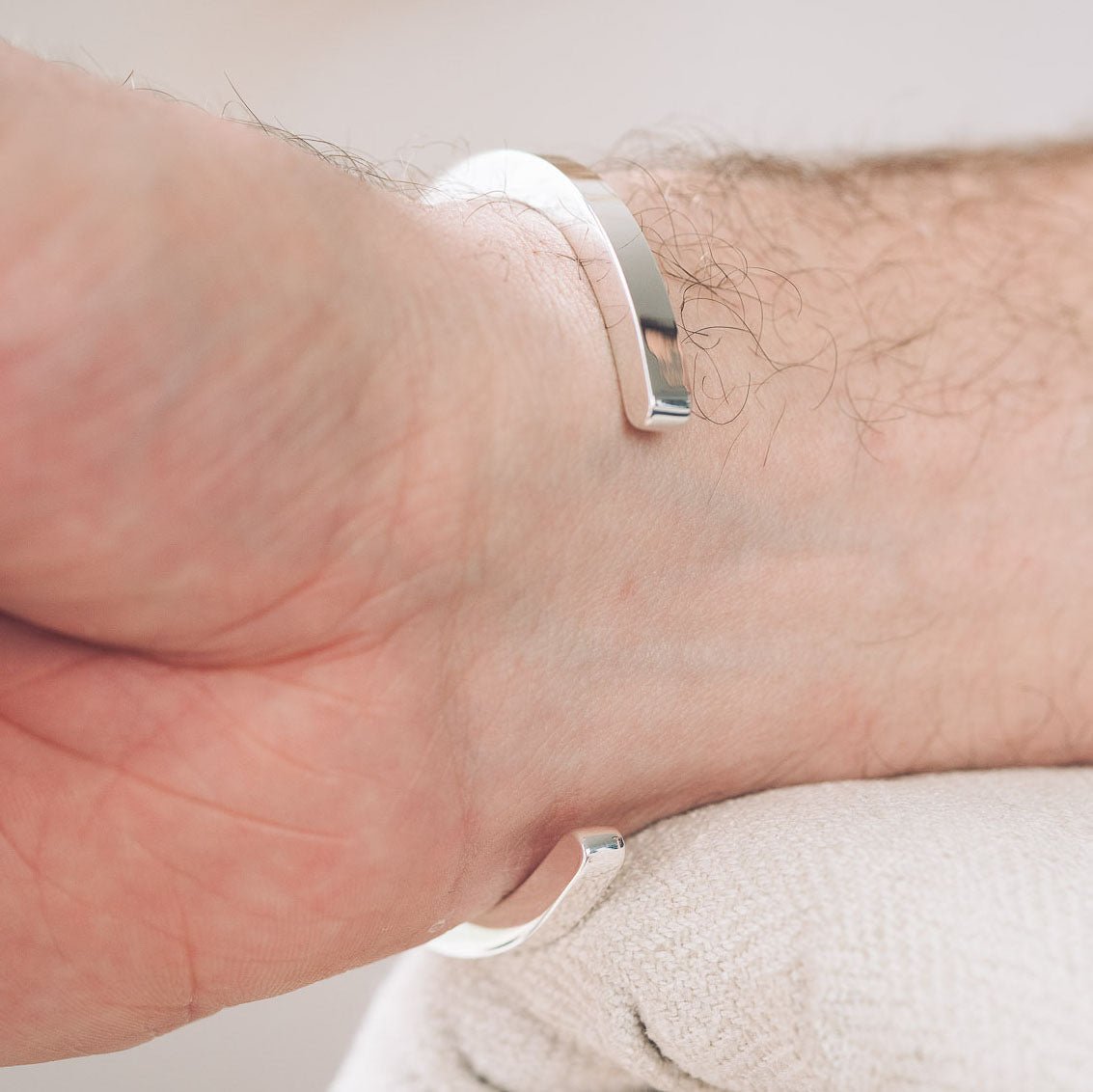 Men's Silver Cuff Bracelet | Square - Men's Cuff Bracelet