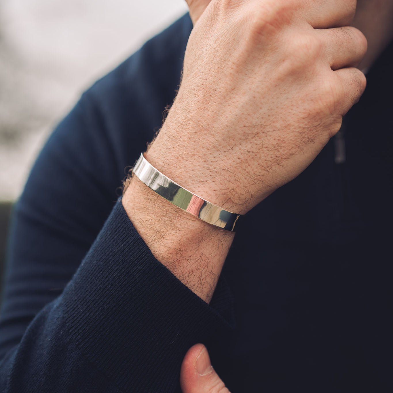 Men's Silver Cuff Bracelet | Wide Classic - Men's Cuff Bracelet