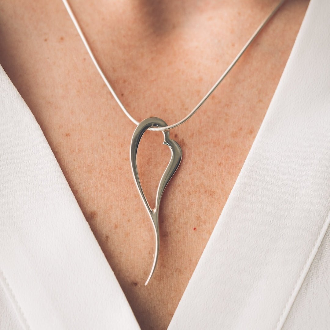 Zoe Heart Necklace and Earring Set - Handmade Jewellery