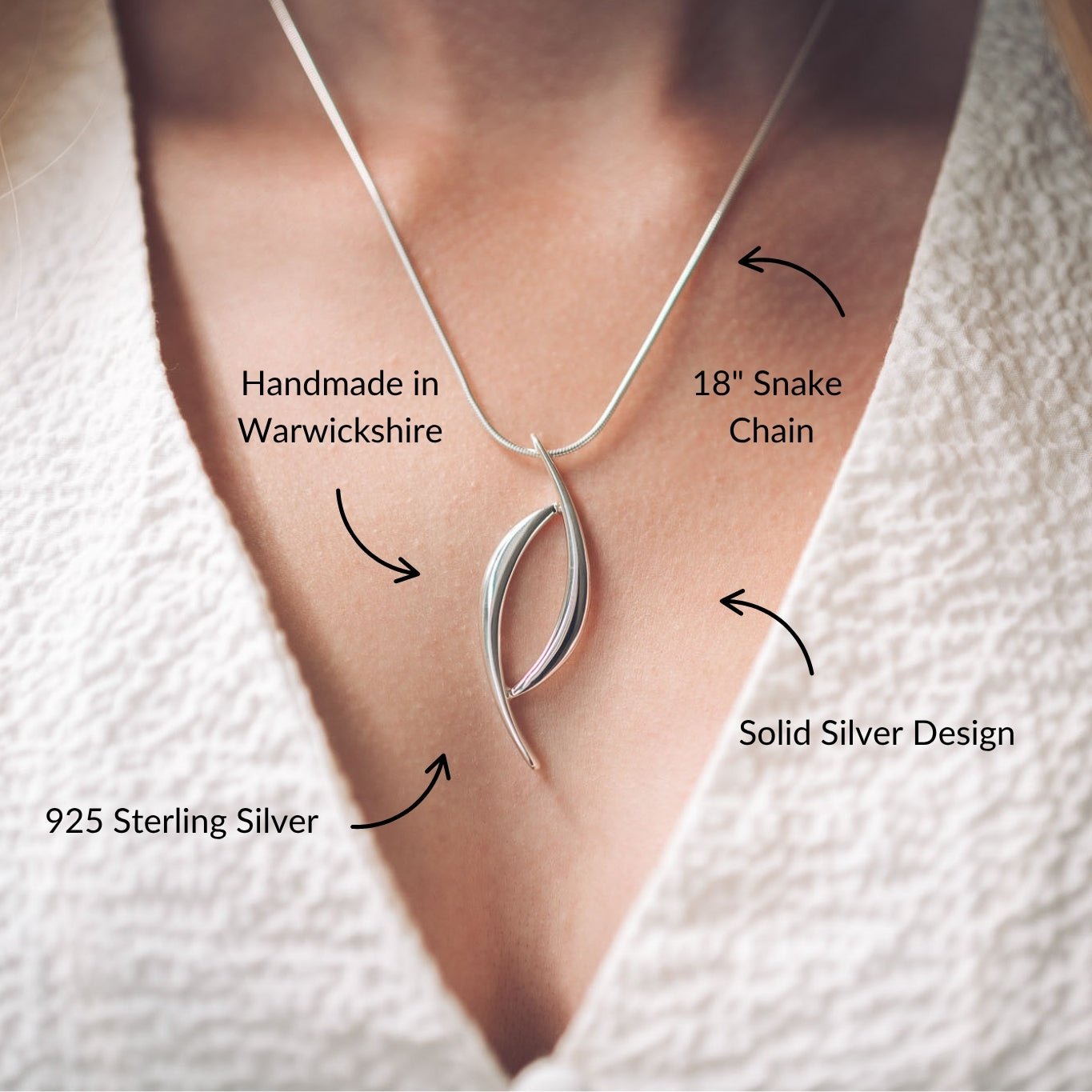 Olive Silver Pendant Necklace - Handmade Jewellery