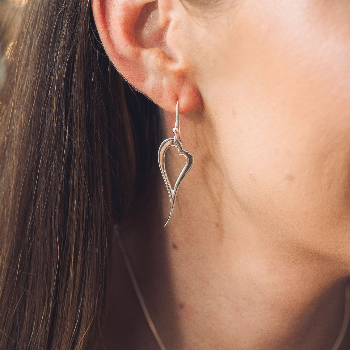 Zoe Silver Heart Earrings