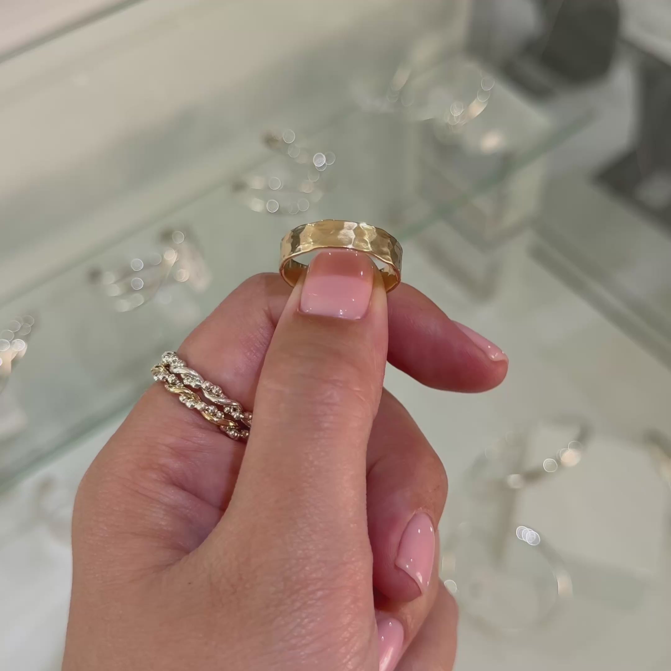 gold textured ring