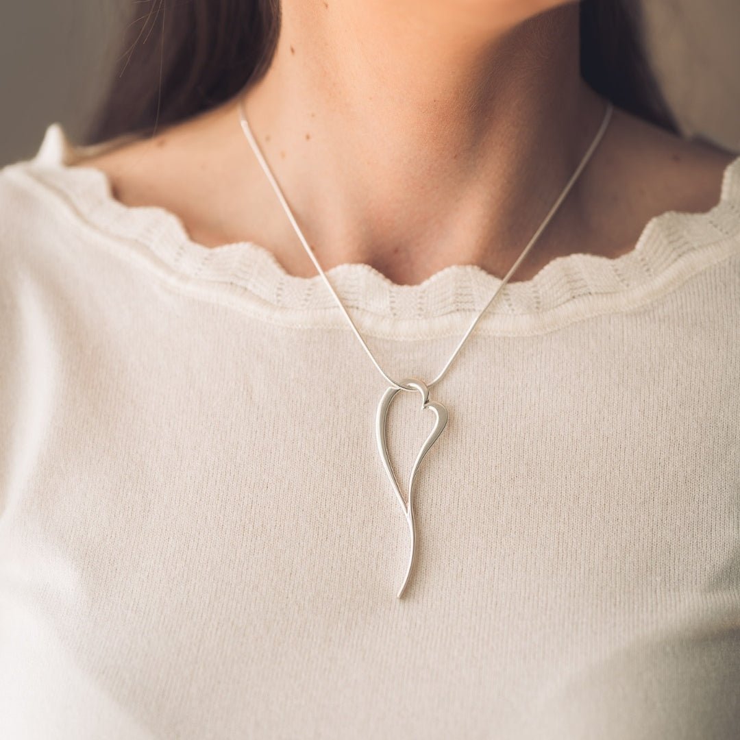 Zoe Heart Necklace and Earring Set - Handmade Jewellery