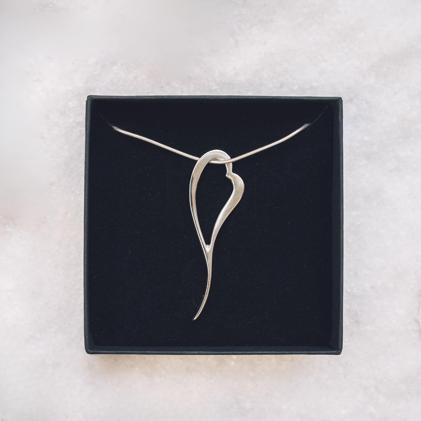 silver love heart necklace