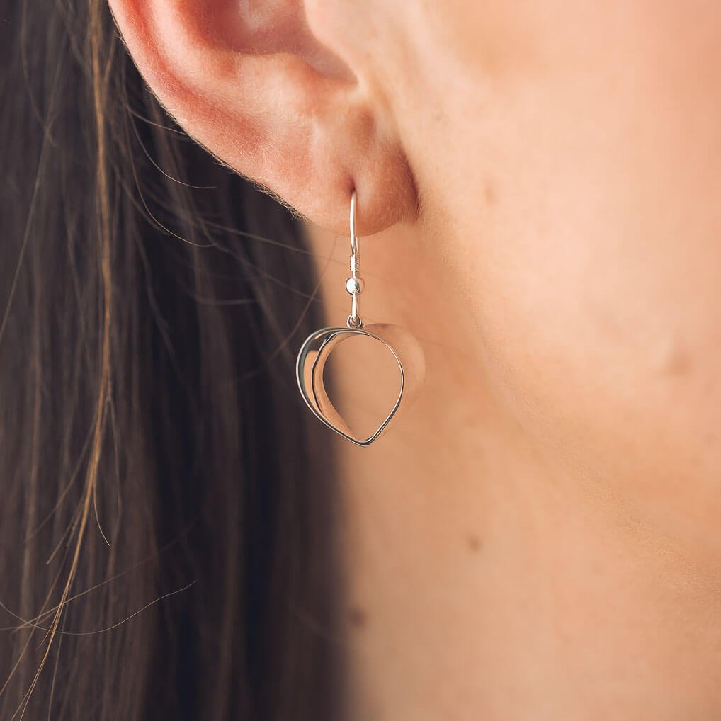 Florence Silver Heart Earrings - Handmade Jewellery
