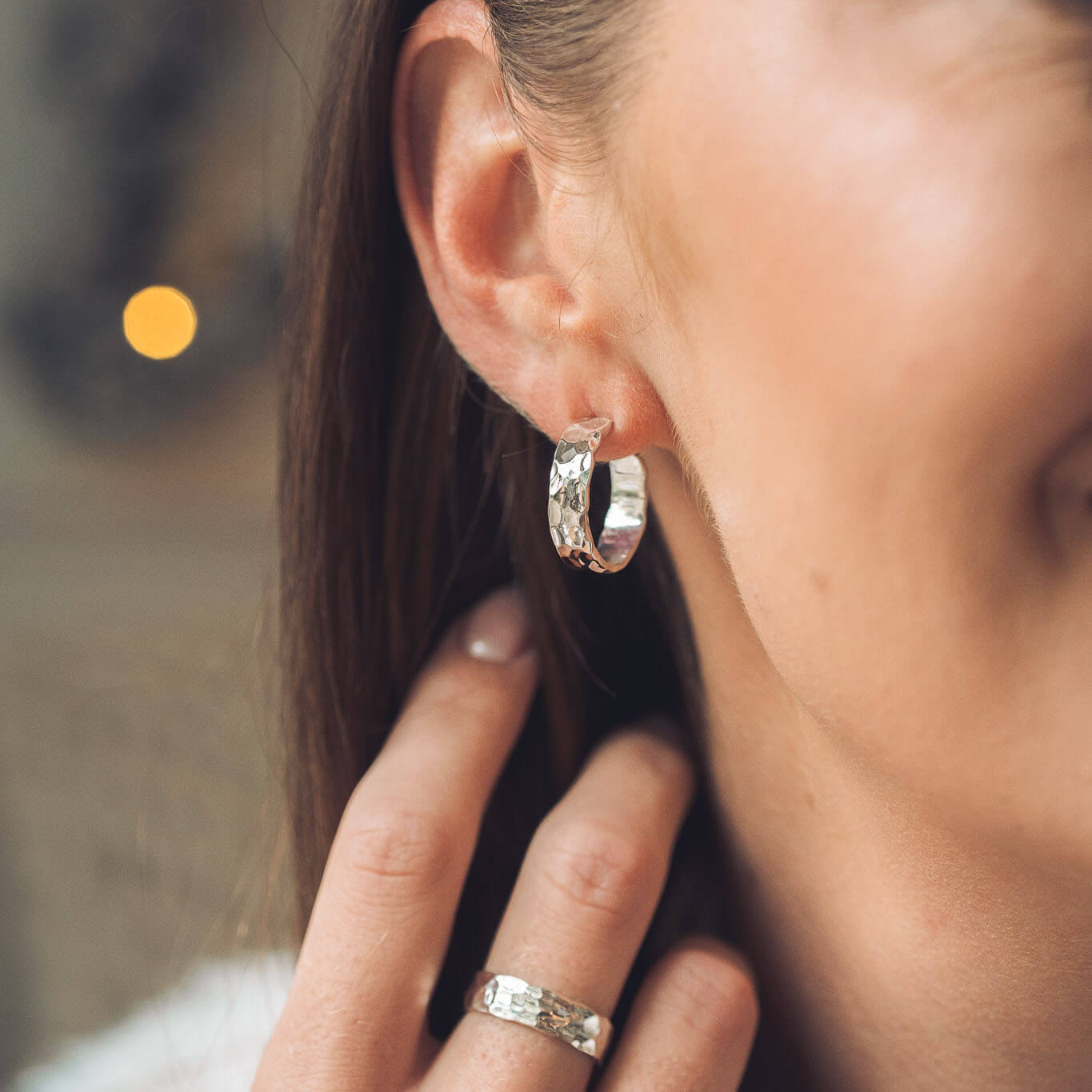 Nicole Silver Hoop Earrings