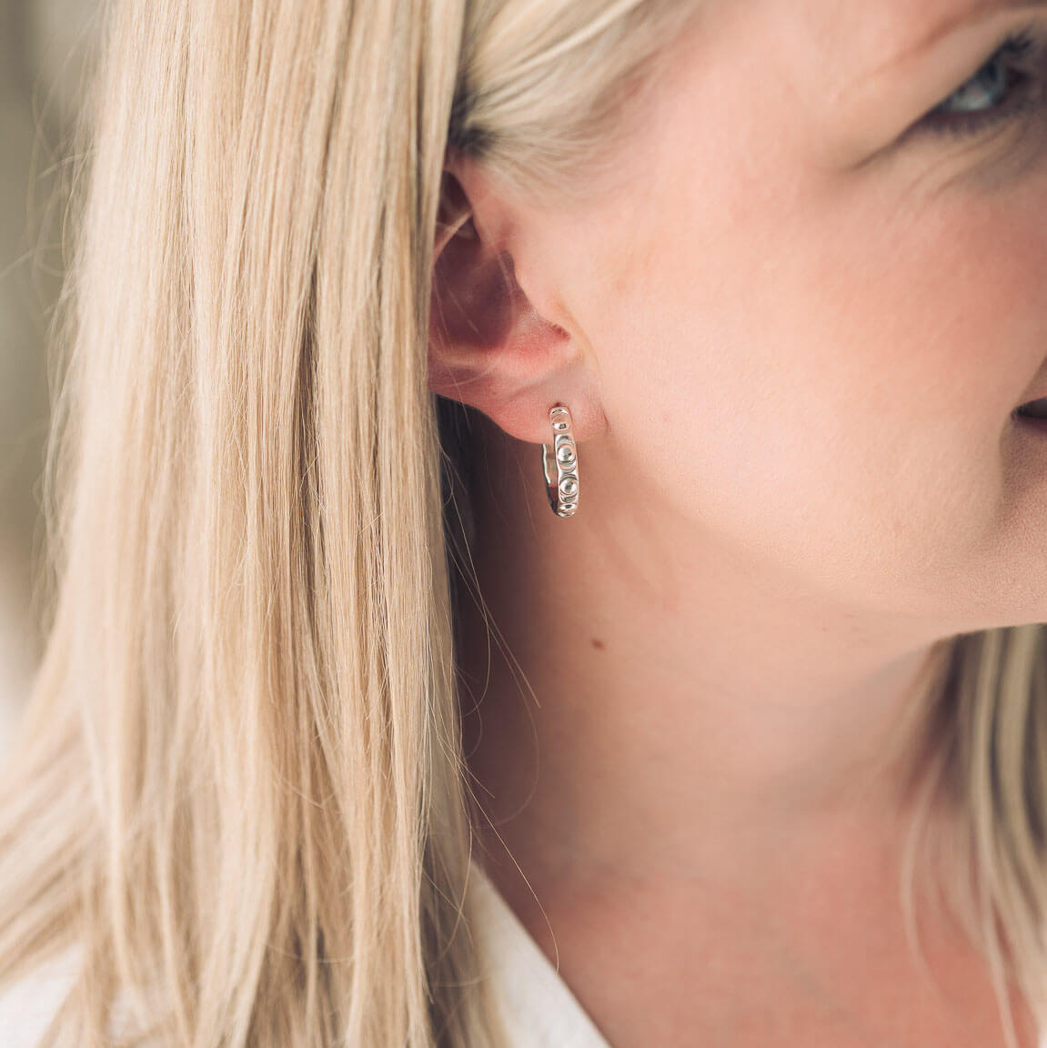 handmade silver hoop earring
