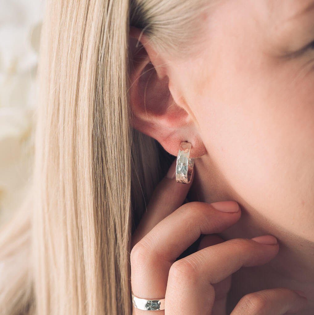 hoop earrings silver medium