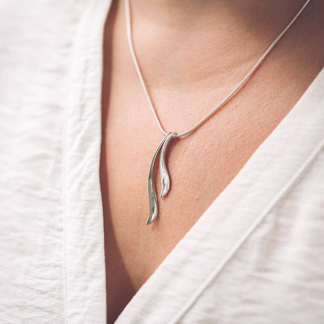 Reed Long Silver Pendant Necklace - Pendants
