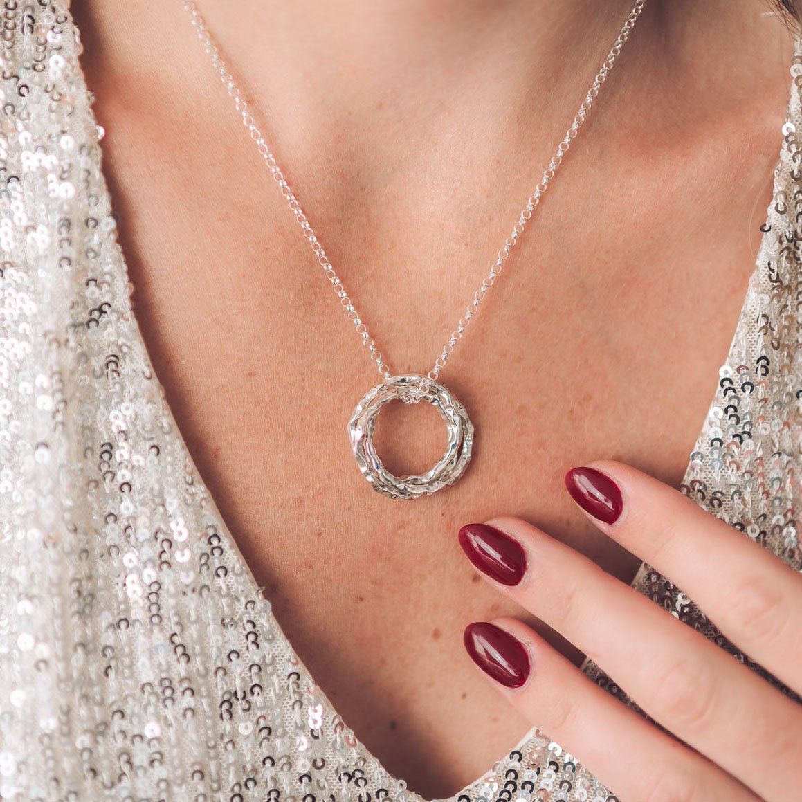 Fairy Silver Circle Pendant Necklace - Handmade Jewellery