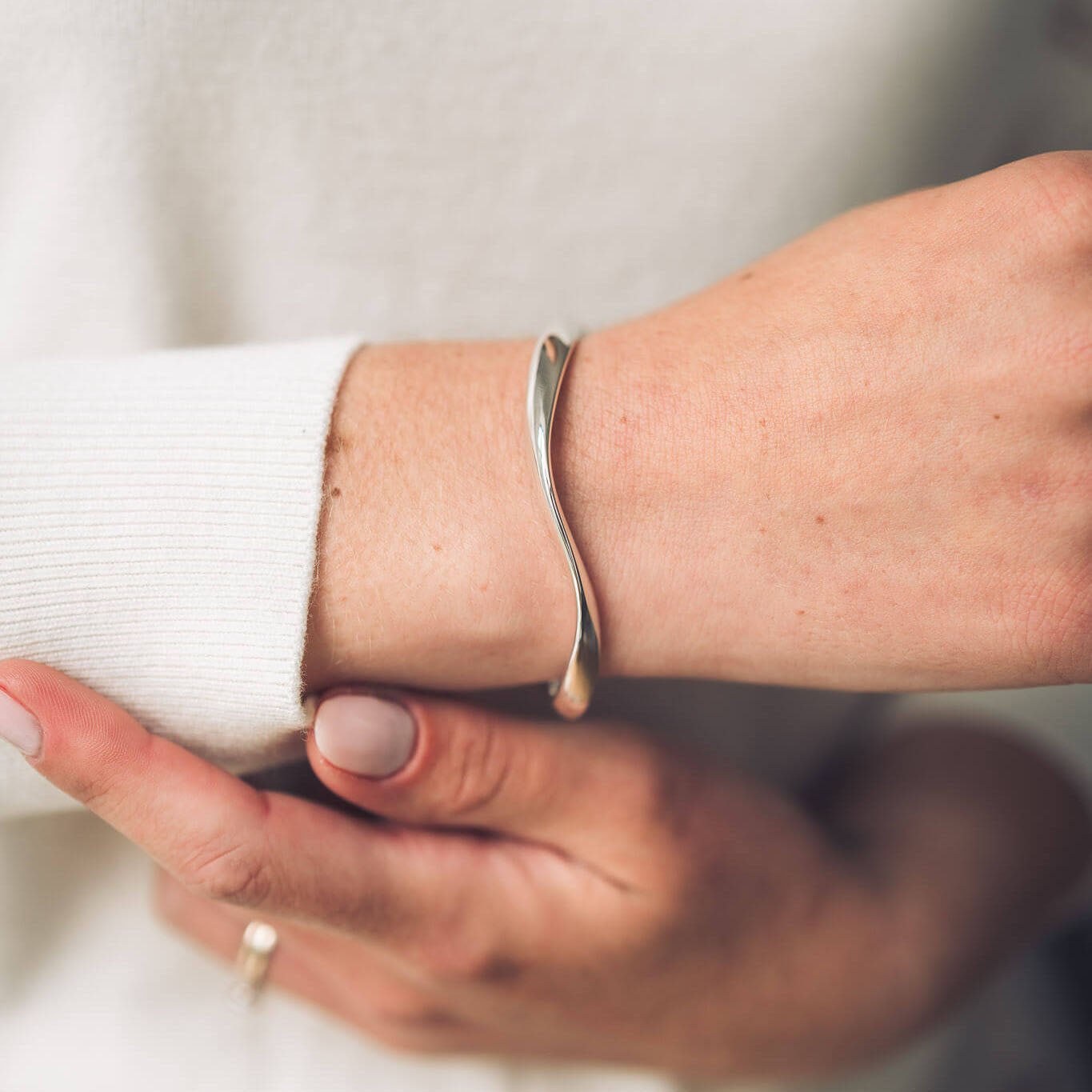 Molly Silver Cuff Bangle - Handmade Jewellery